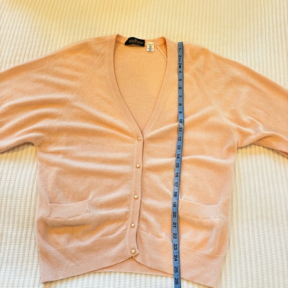 Boundary Water Vintage Made in Italy Angora Lambswool Blend Baby Pink Cardigan M - Picture 8 of 9